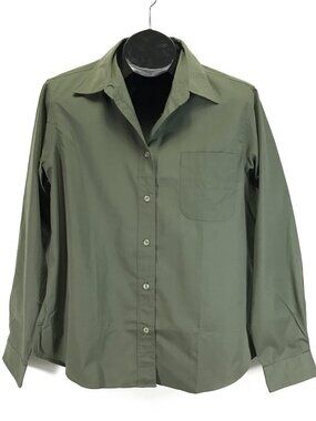 Cintas Long Sleeve Button Down Shirt Women's Medium Green Uniform Workwear
